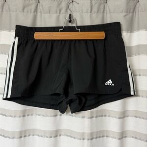 Adidas Women's Black Athletic Shorts with White Stripes, large, linerless!!